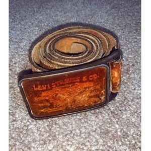 Vintage Levi Strauss & Co. Original Riveted Leather Belt Buckle Rare!